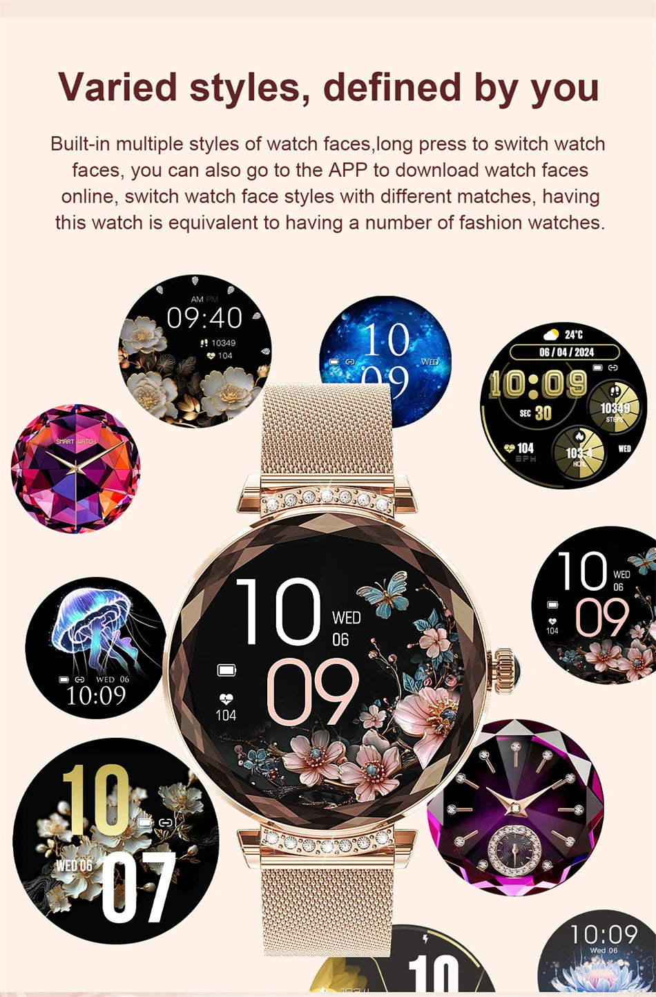 LIGE Fashion Ladies Smart Watch NX7 Pro AMOLED Screen Health Monitoring BT Call Female Women Sport Fitness Tracker Smartwatch