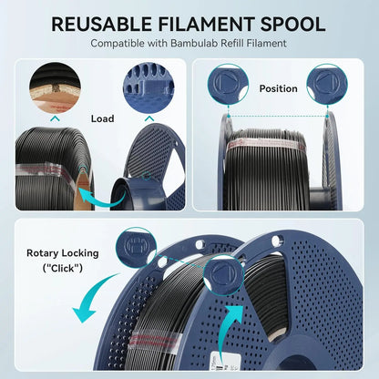SUNLU 1KG PLA /Clear 3D Printer Filament 1.75mm 1000g Spool (2.2lbs) Neatly Arranged No Knot Filament Fit Most FDM Printer