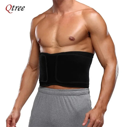 Qtree Men Waist Trainer Weight Loss Belt Slimming Body Shaper Workout Fat Burning Corset Sauna Sweat Wrap Fitness Trimmer Strap