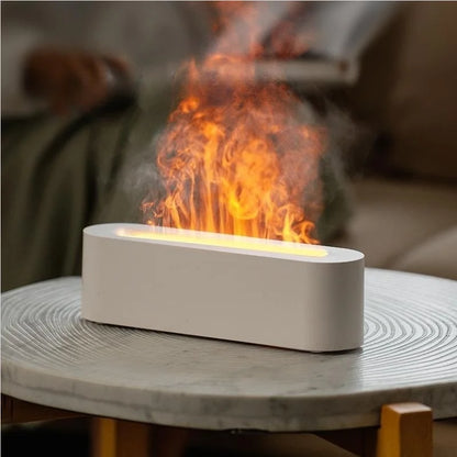 New 7 Colors Flame Lamp Air Humidifier Aromatherapy Diffuser USB Ultrasonic Cold Mist Sprayer Essential Oil Diffuser Humidifier