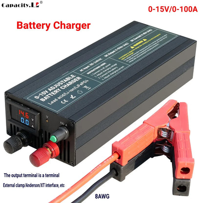 12V 60A 100Ah Solar Large Charger Current Voltage Adjustable for Lifepo4 Universal Chargers Outdoor power supply