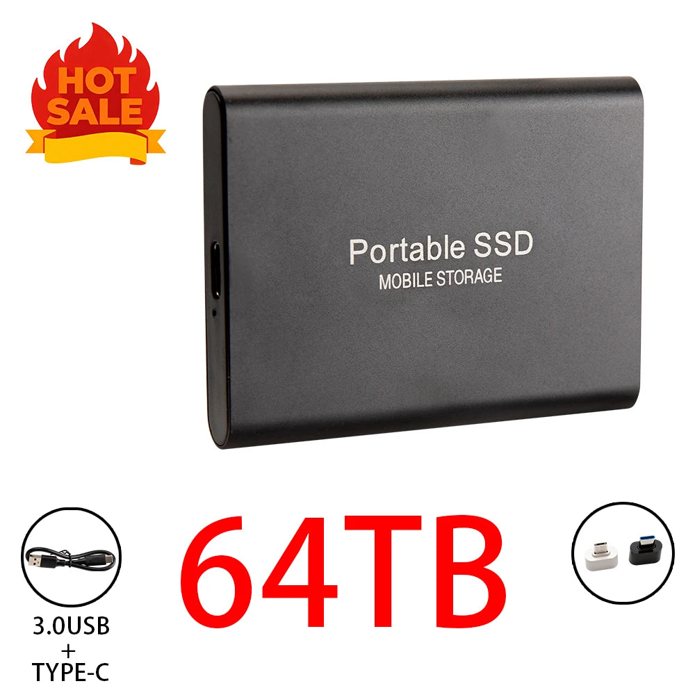 Highly cost-effective external hard drive, durable, efficient, and portable, with 256TB high-speed USB 3.1 Type C