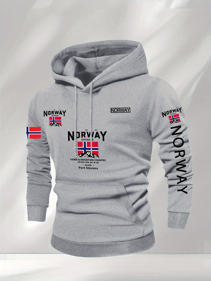 Norway Autumn winter models Men's Fleece windproof Warm 100%Cotton Oversized Hoodie Outdoor Commuter Men's High Elastic top