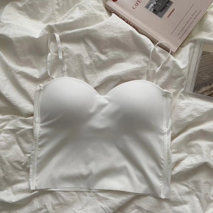 Seamless Camisole for Women Fitness Crop Tops Summer Thin Elegant Sexy All-match Casual One-piece Ice Silk Underwear Tanks Top