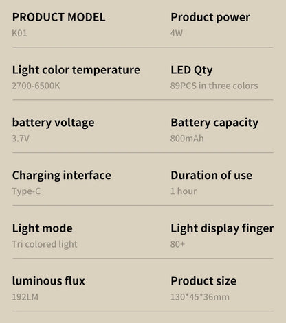 Phone Selfie Light 2700K-6500K Portbal Pocket Make UP Fill Light with Rechargable Battery Clip Rig Photo Lamp for Beauty Ring