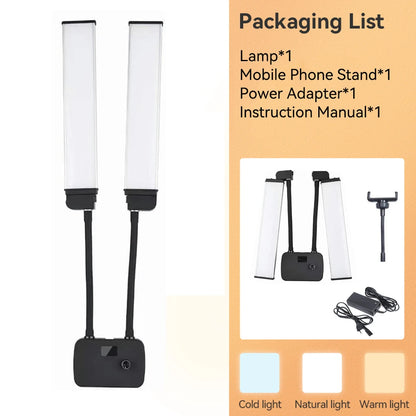 45W LED Video Light Double Arms Fill LED Light Selfie Light Long Strips LED Light for Photo Studio Live Broadcast Tiktok Stream