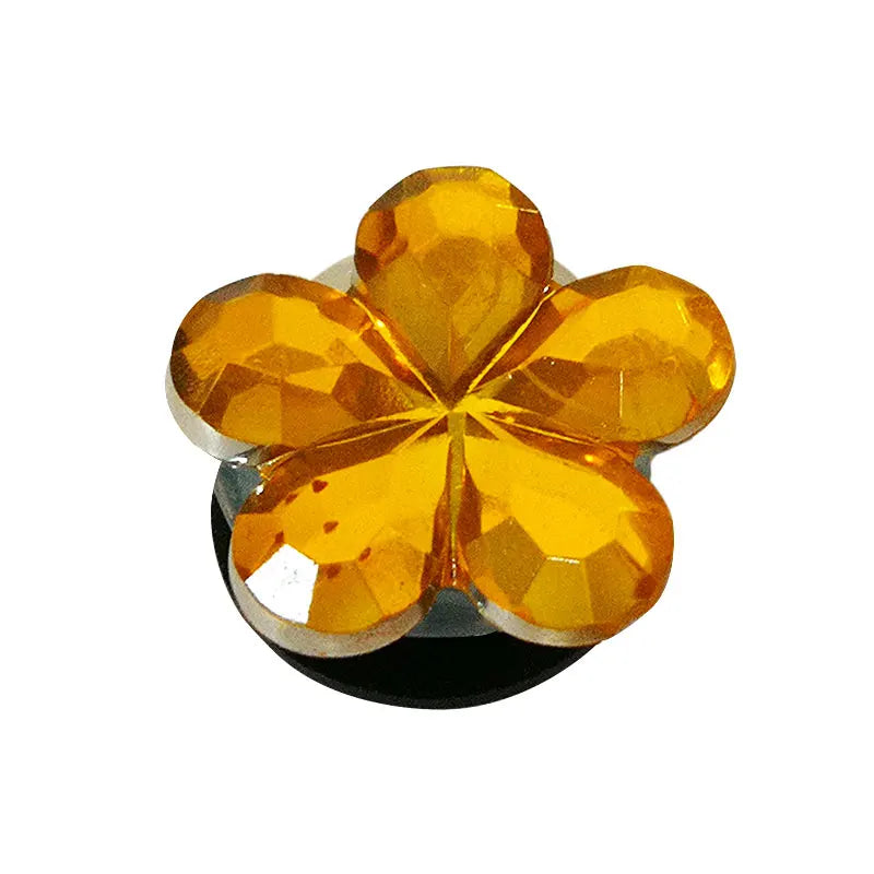 1PCS Bling Crystal PVC Shoe Charms Flower Heart Shaped Gem DIY Accessories Shoe Decorations Charms Transparent Diamond