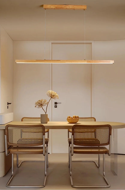 Modern Hanging Chandelier For Dining Room Kitchen Shop Long Table Wooden Chandelier Pendent Lamp Minimalist Design Led Lighting