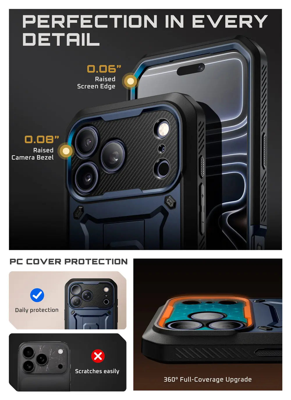 SUPCASE For iPhone 17 Pro Max Case 6.9" (2025) UB Pro Full-Body Heavy Duty Rugged Phone Case with Built-in Screen Protector
