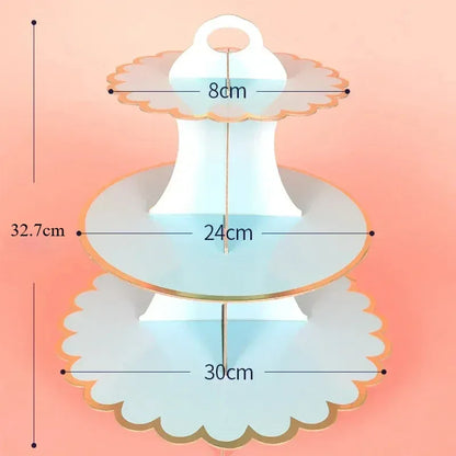 Cake Rack Stand 3 Layer Afternoon Tea Wedding Banquet Plates Party Utensils Birthday Party Christmas Party Cake Tools Display De