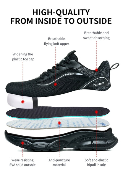 New men's safety shoes, anti smash and anti stab work shoes, men's indestructible safety boots, insulated shoes
