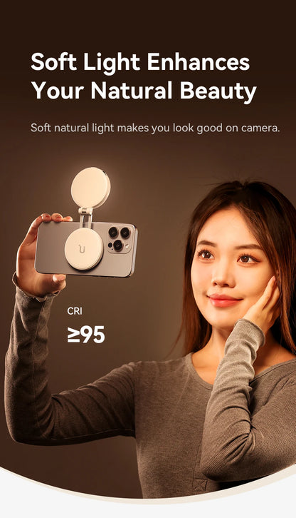 Ulanzi LM19 Bi-color MagSafe Light Phone Stand for iPhone 15 14 13 12 Mini Pro Pro Max for Vlog Live-streaming Photography
