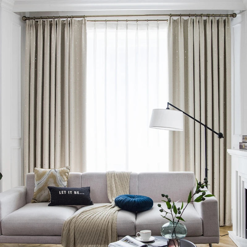 Home Children's Room Blackout Curtain Bedroom Soundproof Drapes Large Area Balcony Bay Window Curtains Modern Living Room Drape