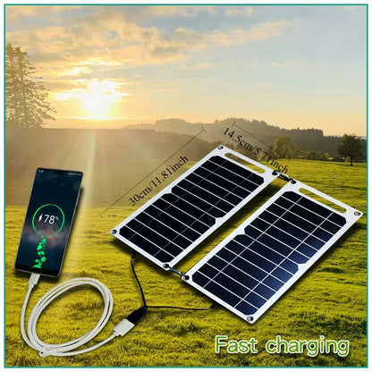 5W 35W 6.8V Portable Waterproof Solar Panel USB Charger for Camping Hiking Phone Battery Bank Mobile Charging