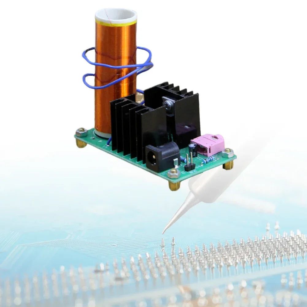 DIY Mini for Tesla Coil Kit DIY Music Loudspeaker Board Arc Experiment High Temperature High Pressure Plasma DC 15-24V 15W 2A