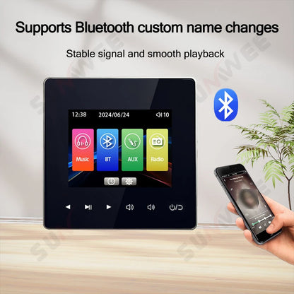Home Audio System 86 Type Bluetooths Wall Amplifier Hotel AUX TF Sound Background Music Control Panel Optional Ceiling Speakers