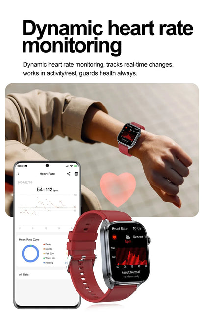 New Uric Acid Blood Lipids AI-GPT ECG Smartwatch Micro Physical Examination Body Analysis Men BT Call LED Flashlight Smartwatch