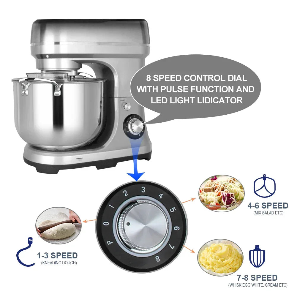 Kitchen 11 Liters Big Capacity Food Mixer 2000w Electric Food Stand Dough Mixer with Stainless Steel Bowl
