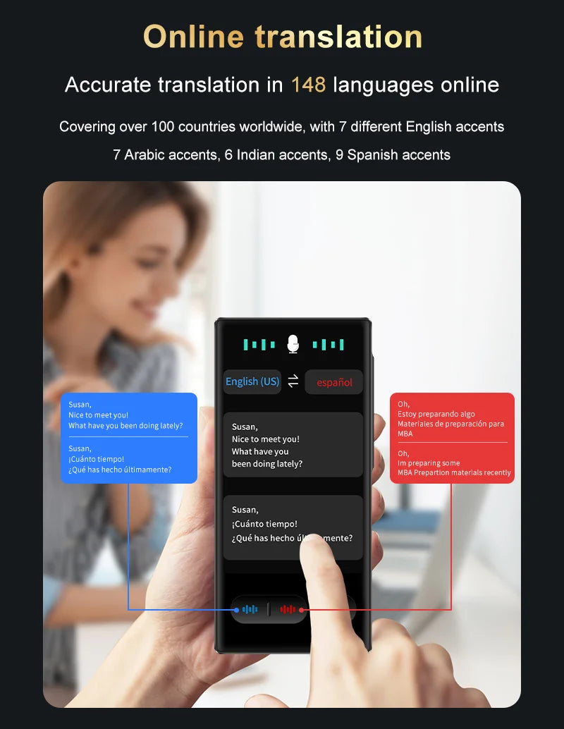 Language Translator Device 148 In Real-time Online Languages Translation Device Portable AI ChatGPT Photo Intelligent Translate