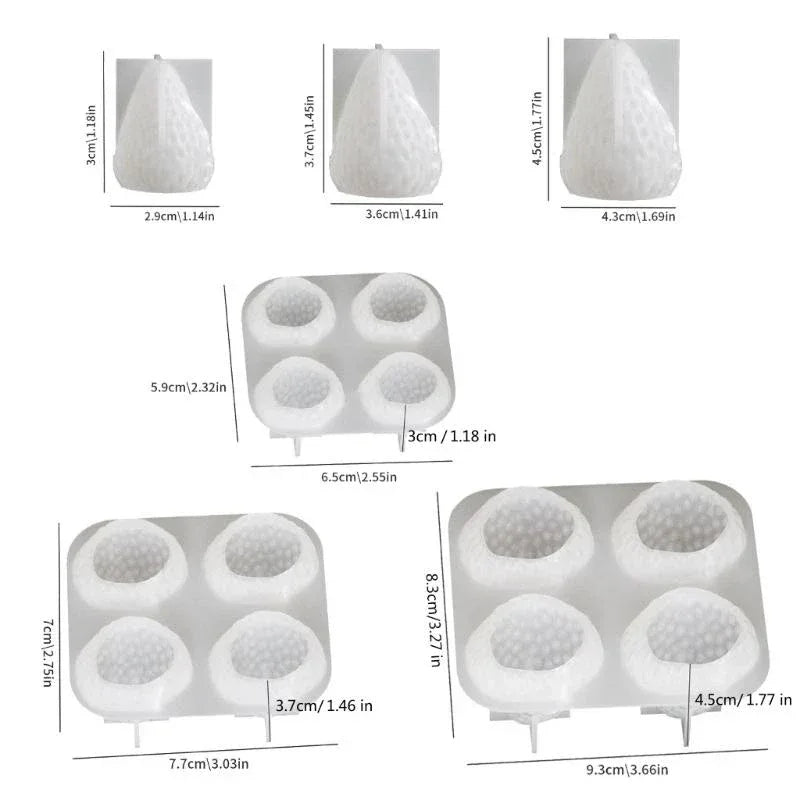 3D Strawberry Aromatherapy Candle Silicone Mold DIY Handmade Romantic Scented for Valentine's Day Party Home Decor Birthday Gift