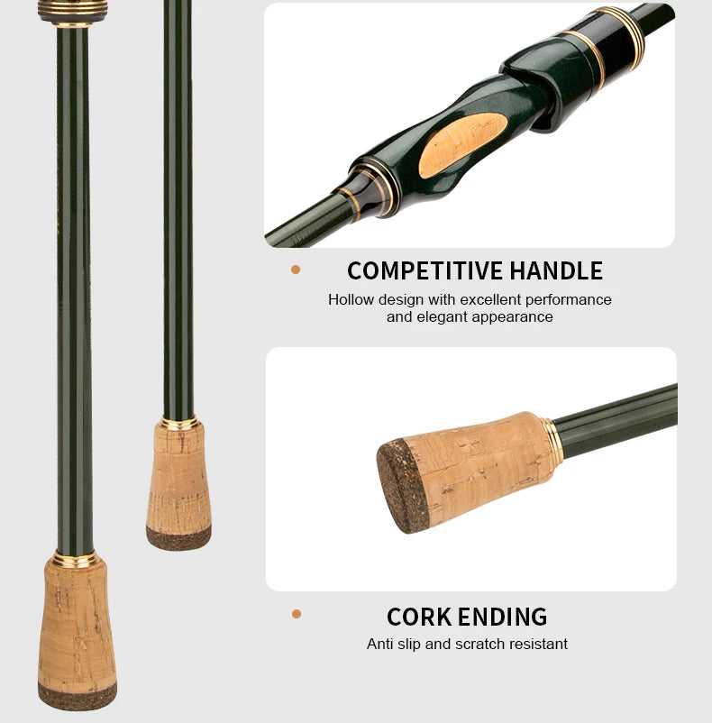 Multisection Portable Fishing Rod 1.8m/2.1m/2.4m Spinning Baitcasting Travel Rod Light Weight Carbon Fiber Rod for Fishing