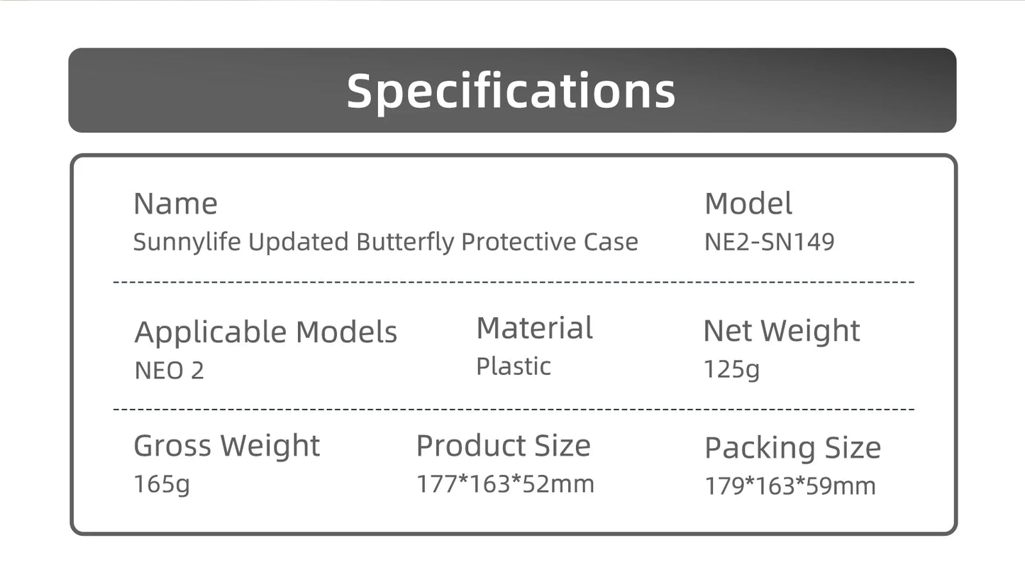 Upgraded Butterfly Body Box Case for DJI NEO 2 Protection Carrying Case Can Hold Batteries Box for DJI Neo 2 Bag Accessories