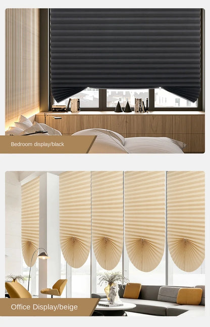 1 PC Easy Installation Window Shades Non-woven Fabric Pleated Zebra Blinds Roller Room Blackout Curtain For Living Room Balcony
