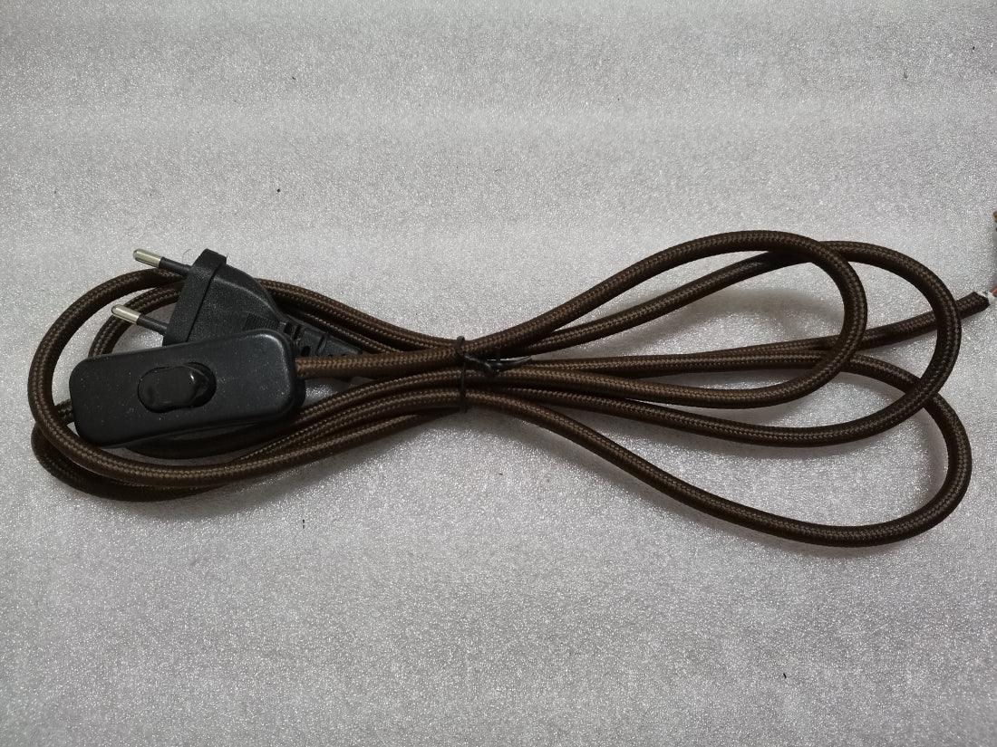 2m AC 220-250V EU Power Cord with Switch Fabric Covered Electrical Power Cable For DIY Table Lamp Cord