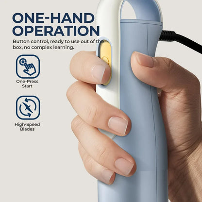 ROUNY Handheld Immersion Blender with Stainless Steel Blades for Kitchen Food Mixing, Light Blue Stick Blender, Classic Basic