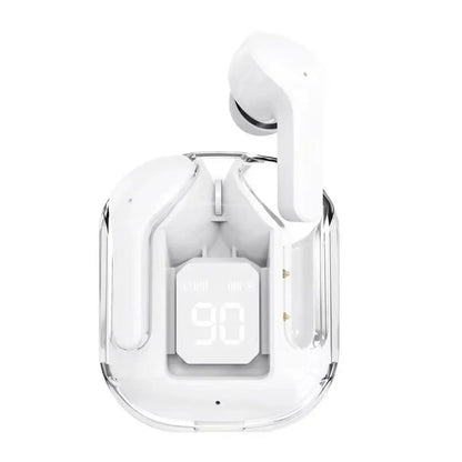 Bluetooth 5.3 Wireless Headset Transparent Headphones LED Power Digital Display Stereo Sound Earphones for Sports Working