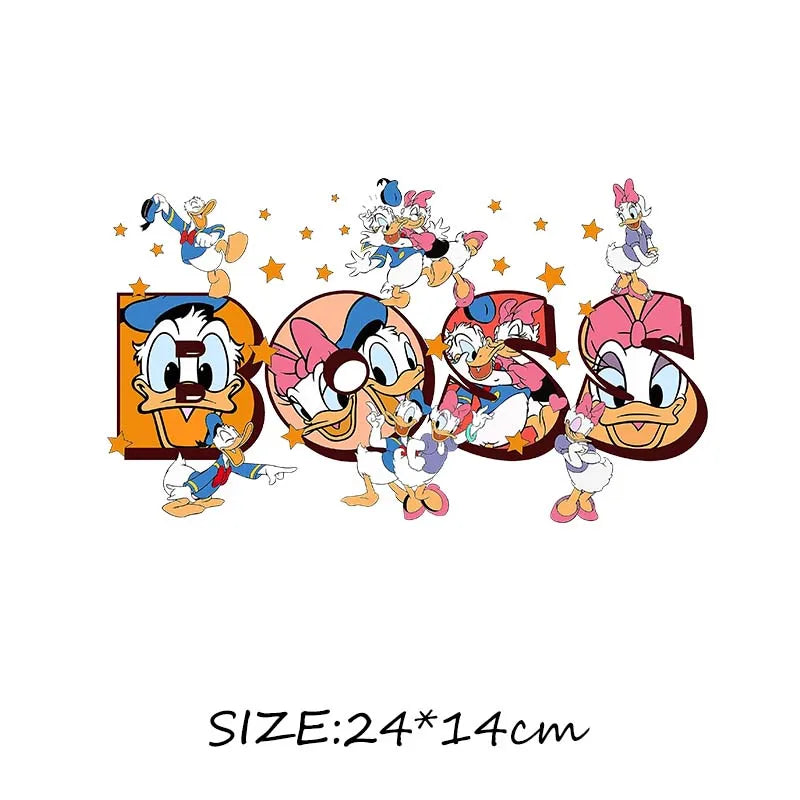 Mom Life Mother's DAY DAD Alphabets Mickey Minnie Iron on Transfers Heat Press Stickers for Clothes