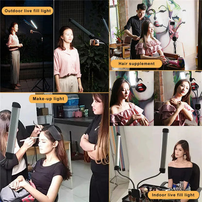 45W LED Video Light Double Arms Fill LED Light Selfie Light Long Strips LED Light for Photo Studio Live Broadcast Tiktok Stream