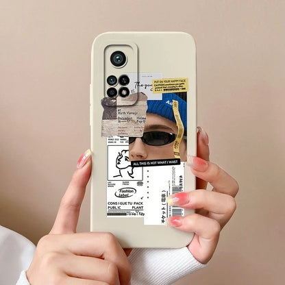 For Xiaomi Mi 10T 5G Phone Case Matte Liquid Silicone Shell For Xiaomi Mi 10T Pro 5G Cute Cat Cartoons Ultrathin Fashion Fundas