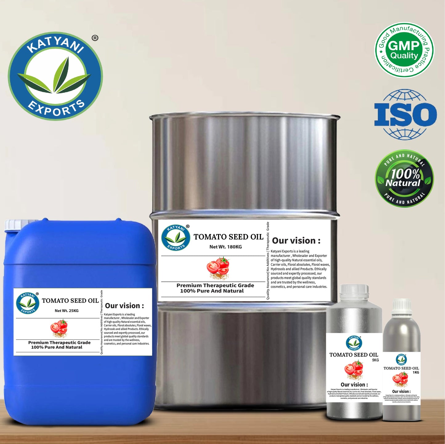 Cold Pressed 1 KG Tomato Seed(Solanum Lycopersicum) Carrier Oil 100% Natural Haircare Products- By Katyani Exports Bulk Supplier