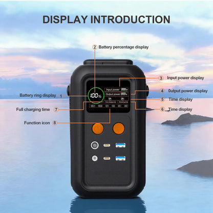CTOLITY AXP200 AP400 Power Station 192Wh 345Wh Lifepo4 Battery for Camping Power Bank UPS Battery Backup USB TYPE-C LED Light