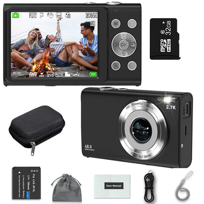 4K Digital Camera Autofocus Vlogging Camera HD 48MP with 2.8" Large Screen Camcorder Camera for Photography for Kid Adult
