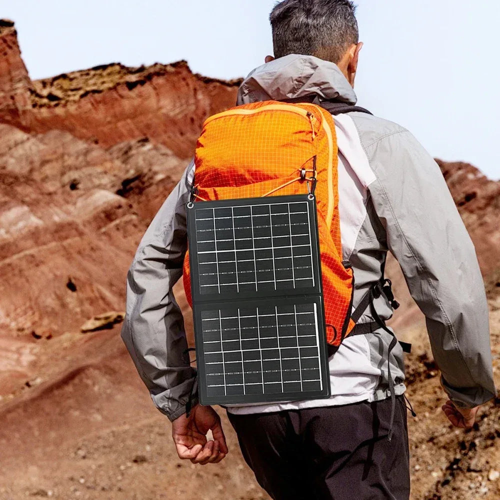 Practical Solar Panel Foldable Power Bank SOECOPO 40W Portable Charge Phone Outdoor Activities  USB + Type - C 5V/2.4A Camping
