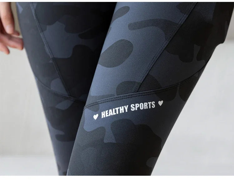 Women Camo Shark Pants High Waist Pocket Leggings Big Size Stretchy Casual Pants Fashion Skinny Yoga Fitness Pants