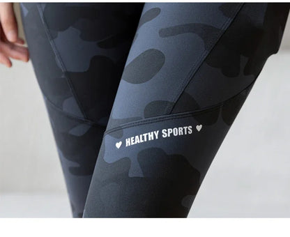 Women Camo Shark Pants High Waist Pocket Leggings Big Size Stretchy Casual Pants Fashion Skinny Yoga Fitness Pants