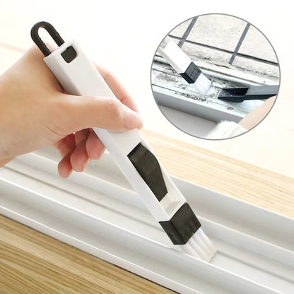 Portable Two-in-one Cleaning Brush Multifunctional Door and window Keyboard Groove Cleaner Dust Shovel Window Rail Cleaning Tool