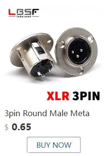 3pin black HF XLR connector 3pin D male female audio microphone socket for 86 panel YS145 YS146 YS145BG YS146BG