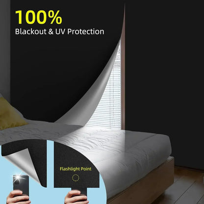 Customizable size 100% Blackout Curtain Self-adhesive Portable Travel Window Shades For Living Room Bedroom Home Window