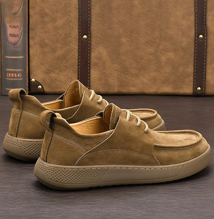 LIHUAMAO Cow leather Men Shoe Casual Walking footwear Sneakers outdoor work shoes sport