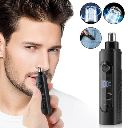 Electric Mini Nose Hair Trimmer Painless Clipper Nose Ears Facial Hair Shaving Portable Trimmer For Men Women Wet Dry Haircut
