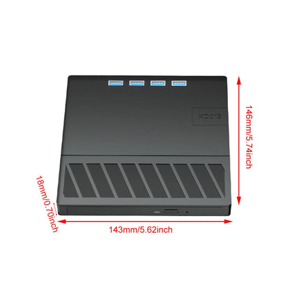 7 in 1 USB 3.0 Type C External CD DVD RW Optical Drive with SD/TF Port CD/DVD/BD -/+RW Player Burner Writer Reader for Laptop PC