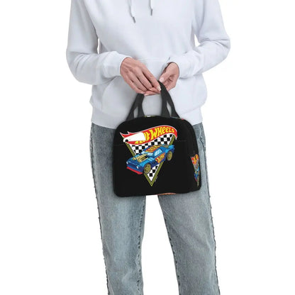 Custom Hot Wheels For Fans Thermal Insulated Lunch Bag Cartoon Sport Car Portable Lunch Container Travel Multifunction Food Box