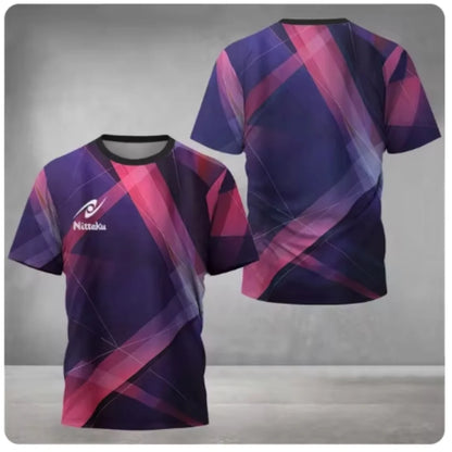 Nittaku Table Tennis T-shirt Victory Light Color Printed Men's Summer New Sports T-shirt Training Quick Drying T-shirt