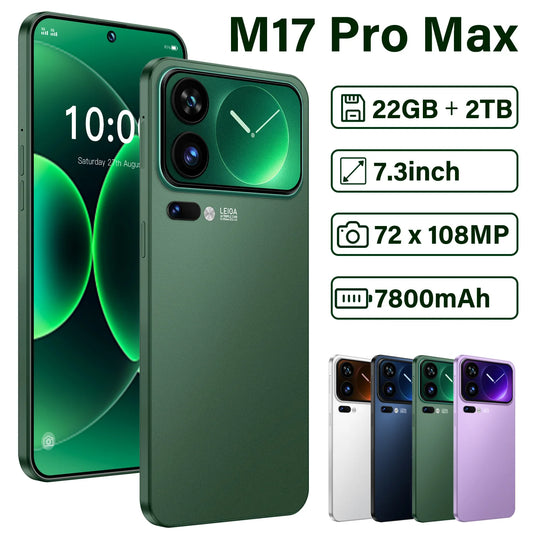 SALE NEW M17 Pro Max Global Version 7.3" HD Standby 22GB 2TB Snapdragon 8 Gen4 Dual Card 7800mAh 108M Android