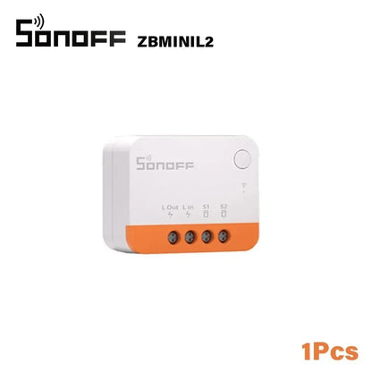 SONOFF ZBMINI L2 Extreme ZigBee Smart Switch No Neutral Wire Required 1-Gang 2-Way Control Switch Alexa Voice Work with ZBBridge