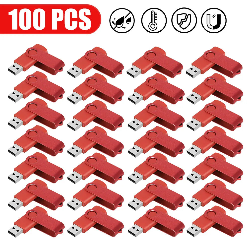 100PCS USB 2.0 Pendrive 128GB 64GB 32GB 16GB 8GB USB Flash Drive 4GB 2GB Free Laser Logo 2.0 USB Flash Drive Stick Best Gift